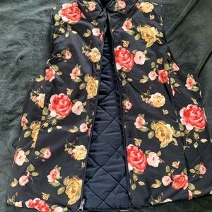 Puffer floral vest